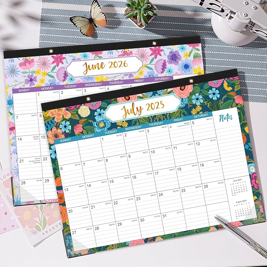 Amazon 2025 2026 Desk Calendar Calendar 2025 2026 From Jul 2025 Dec 2026 18 Months Desk Calendar With Corner Protector And Large Ruled Blocks 14 5