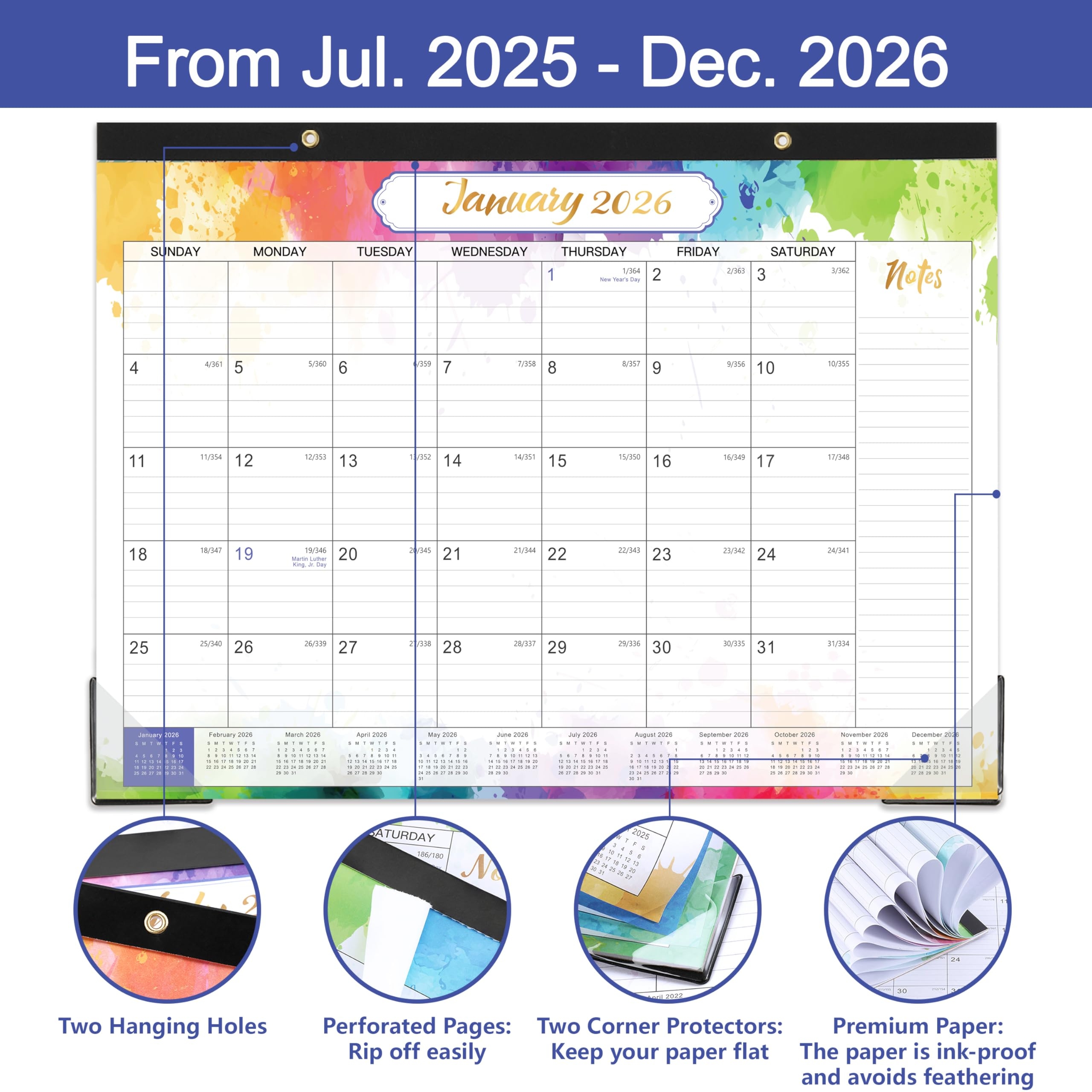 Amazon 2025 2026 Desk Calendar JUL 2025 JUN 2026 14 6