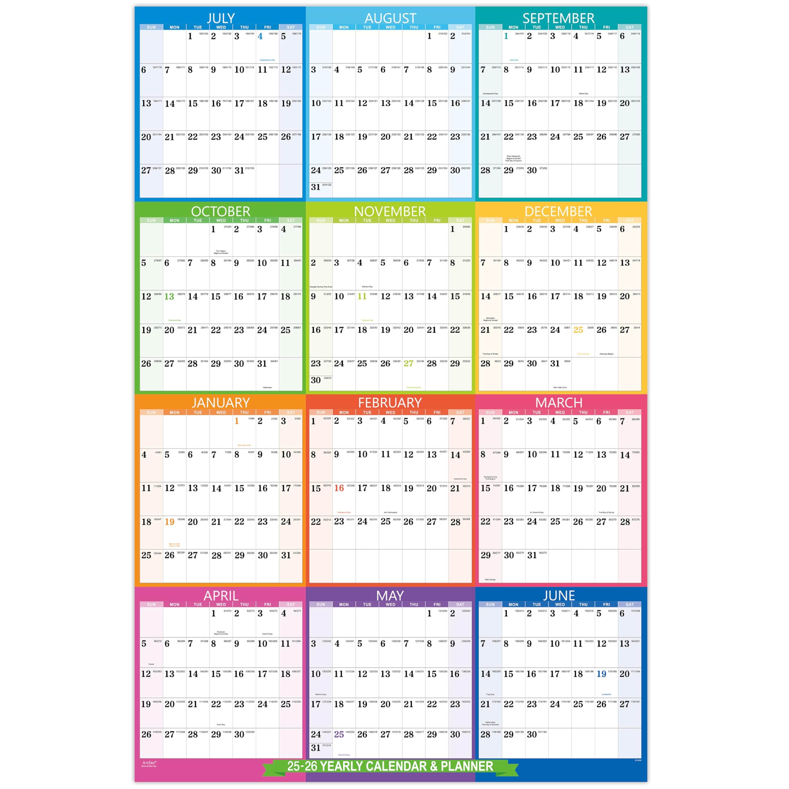 July 2025 June 2026 Calendar