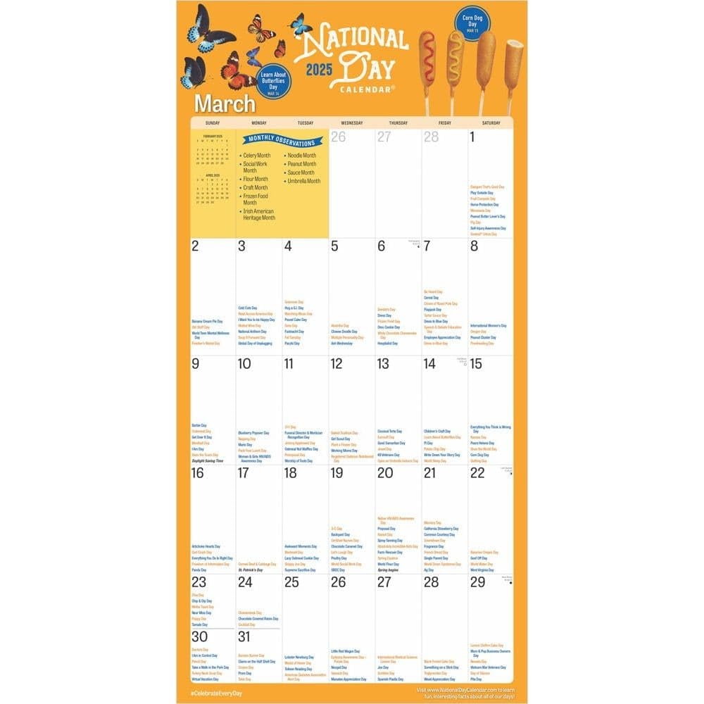 Amazon BrownTrout National Day 2025 Wall Calendar Office 