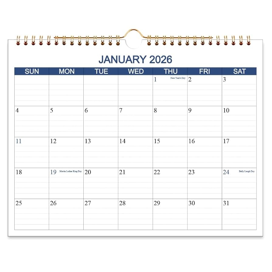 Amazon Calendar 2025 2026 Wall Calendar Runs Jul 2025 To Dec 2026 18 Months Calendar Planner With Thick Paper For Planning And Organizing For Home Or Office Blue Hanging Calendars 8 5 X 11 Inches Office Products