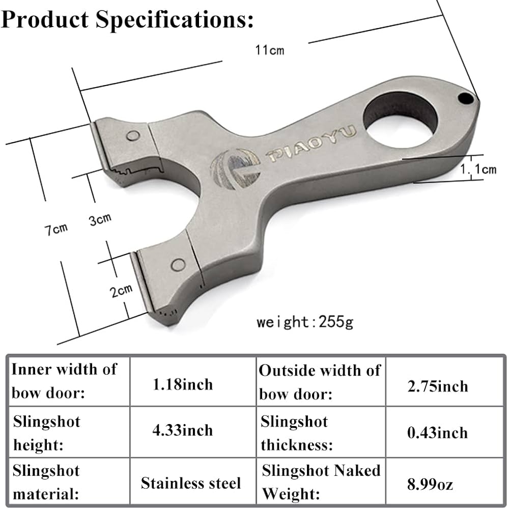 Amazon Piaoyu Slingshot Stainless Steel Shooting Hunting Slingshot Flat Rubber Band Outdoor Catapult Slingshot For Hunting Adults Package 1 Sports U0026 Outdoors
