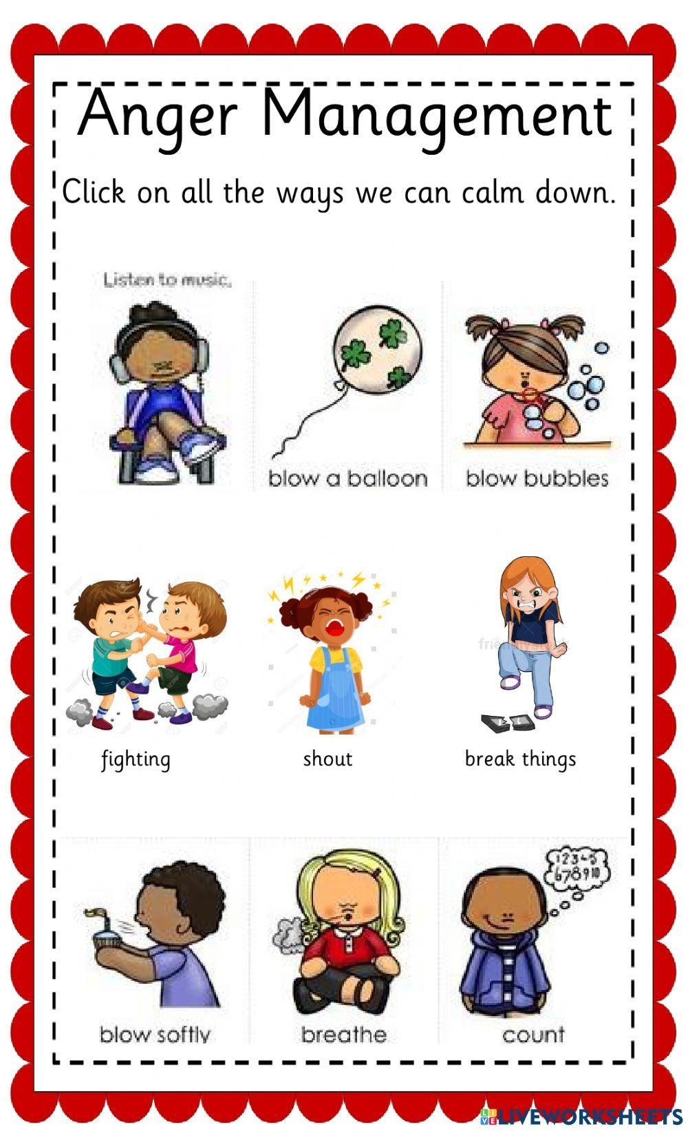 Anger Management Interactive Worksheet Live Worksheets Worksheets Library