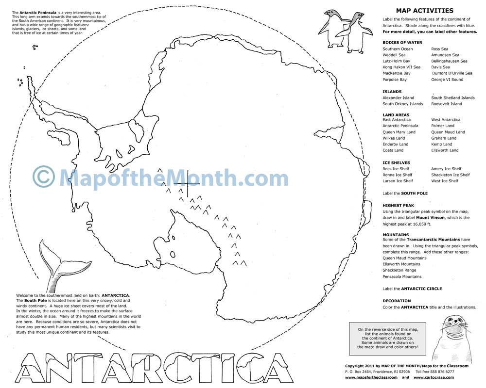 Printable Map Of Antarctica Printable Map Of Antarctica