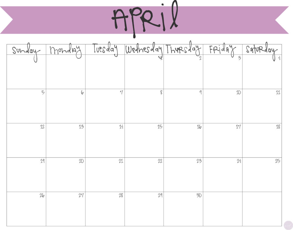 April 2015 Calendar Free Printable Live Craft Eat