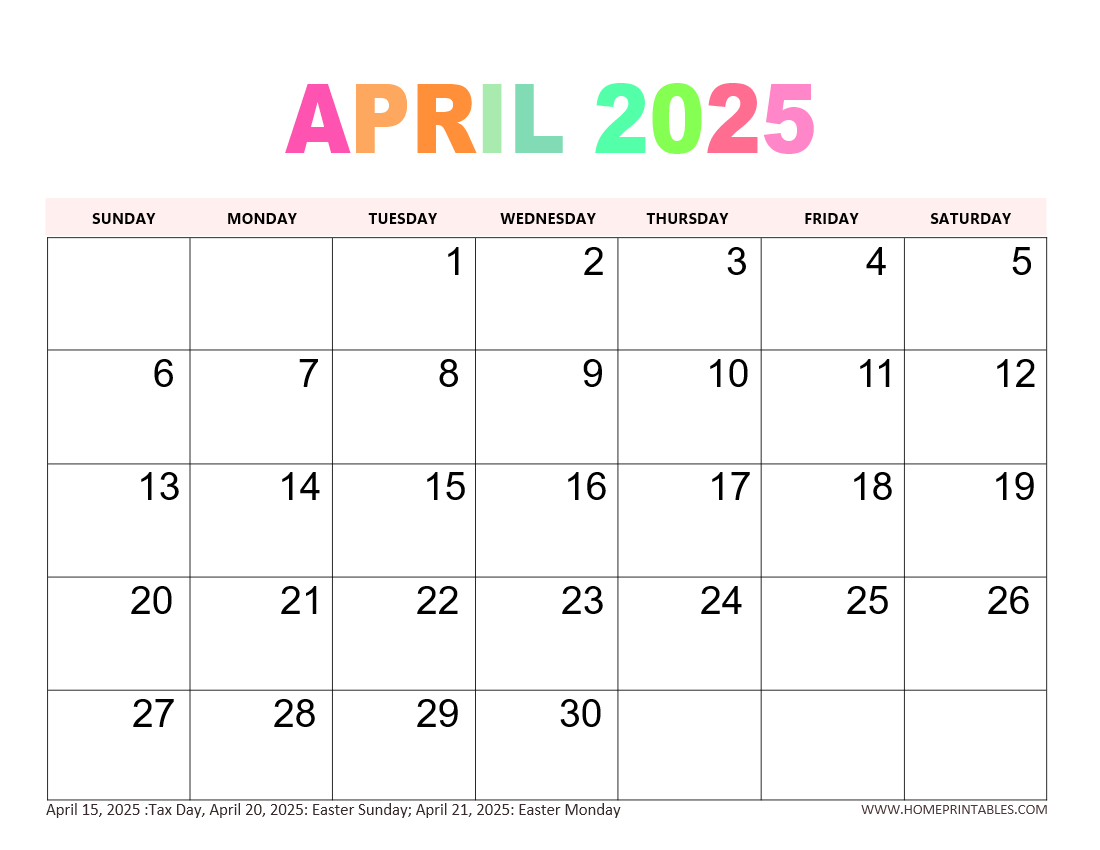 Free Printable Blank Calendar 31 Days