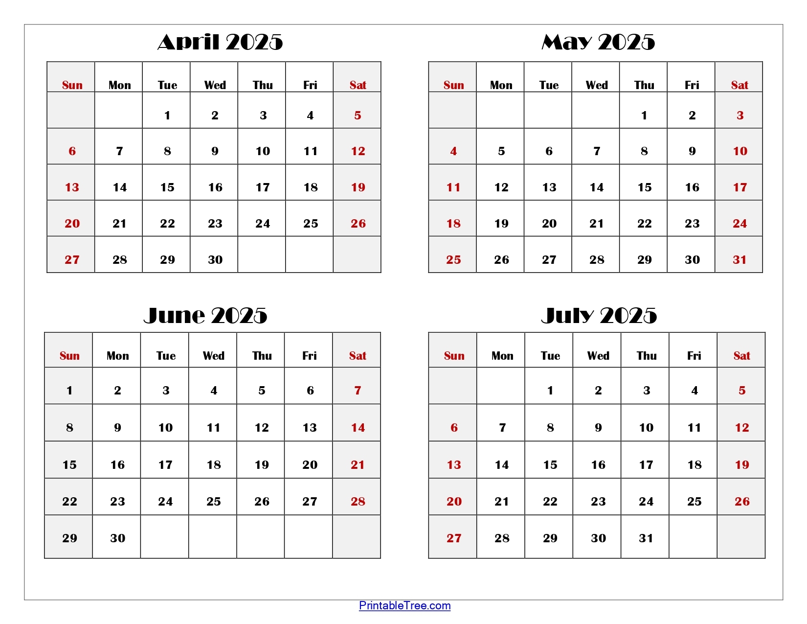 Printable Calendar July 2023 Through June 2025