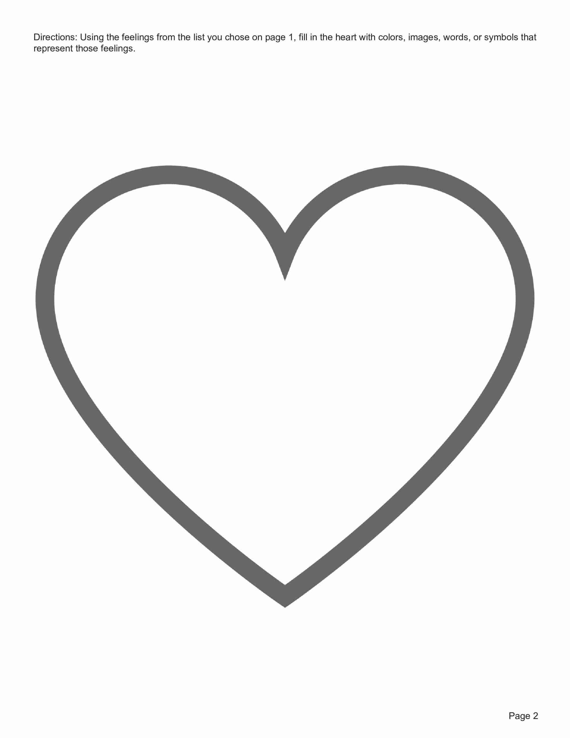 Art Therapy Color Your Feelings Heart Worksheet TherapyByPro