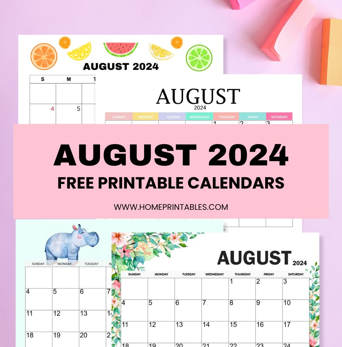 Month Of August Calendar Printable