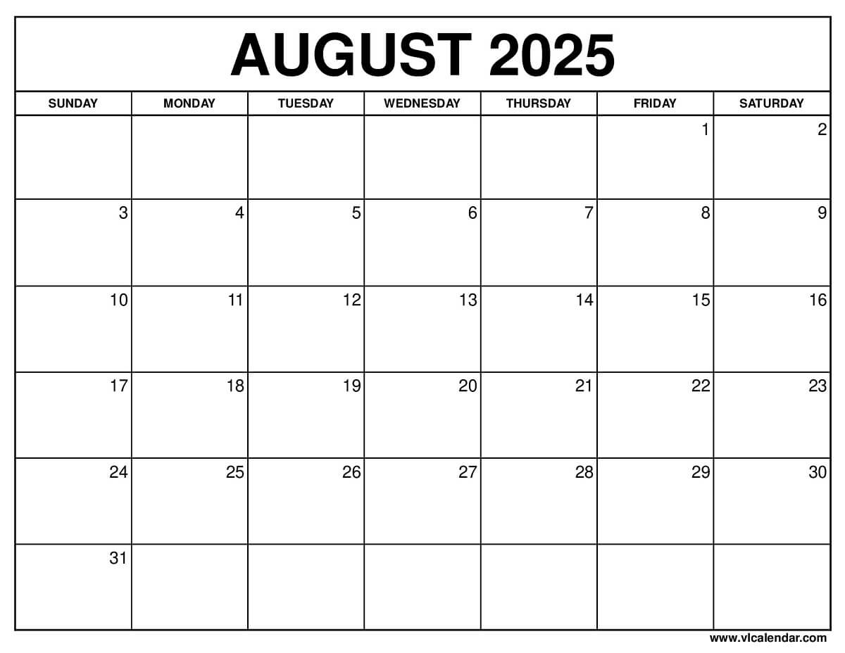 August 2025 Calendar Free Printable Templates Planning Guide August 2025 Calendar Free Printable Templates Planning Guide