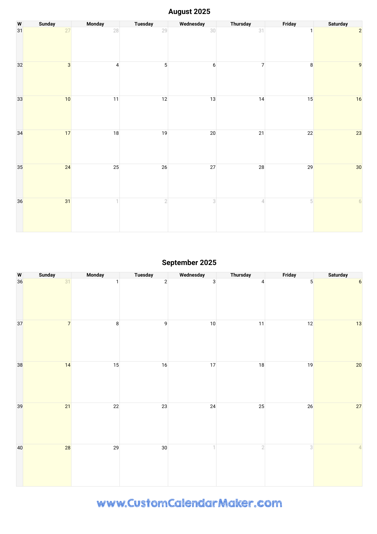 August And September 2025 Calendar Custom Calendar Maker August And September 2025 Calendar Custom Calendar Maker