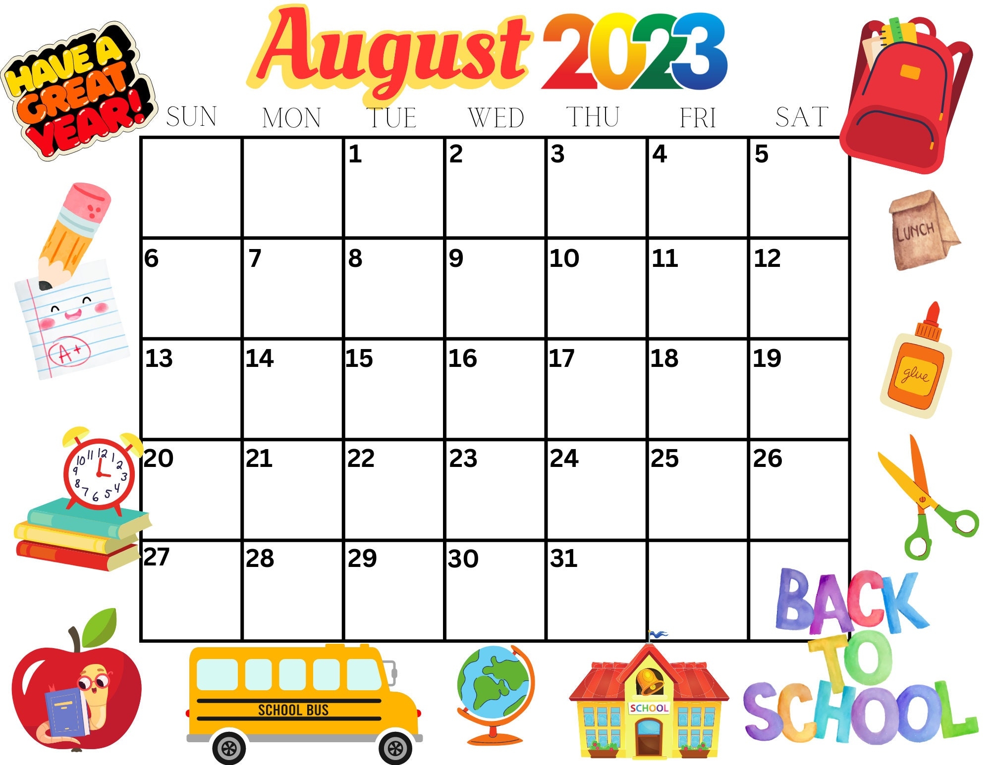 August Printable Calendar Free August Printable Calendar Free