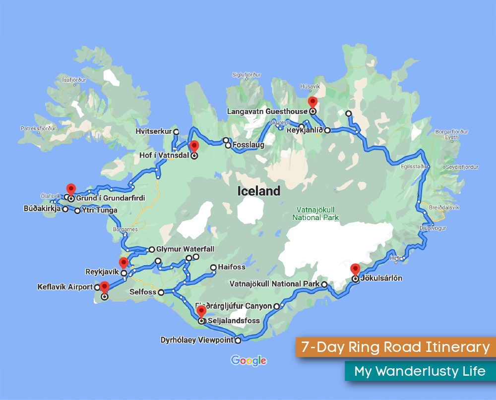 Iceland Road Map Printable