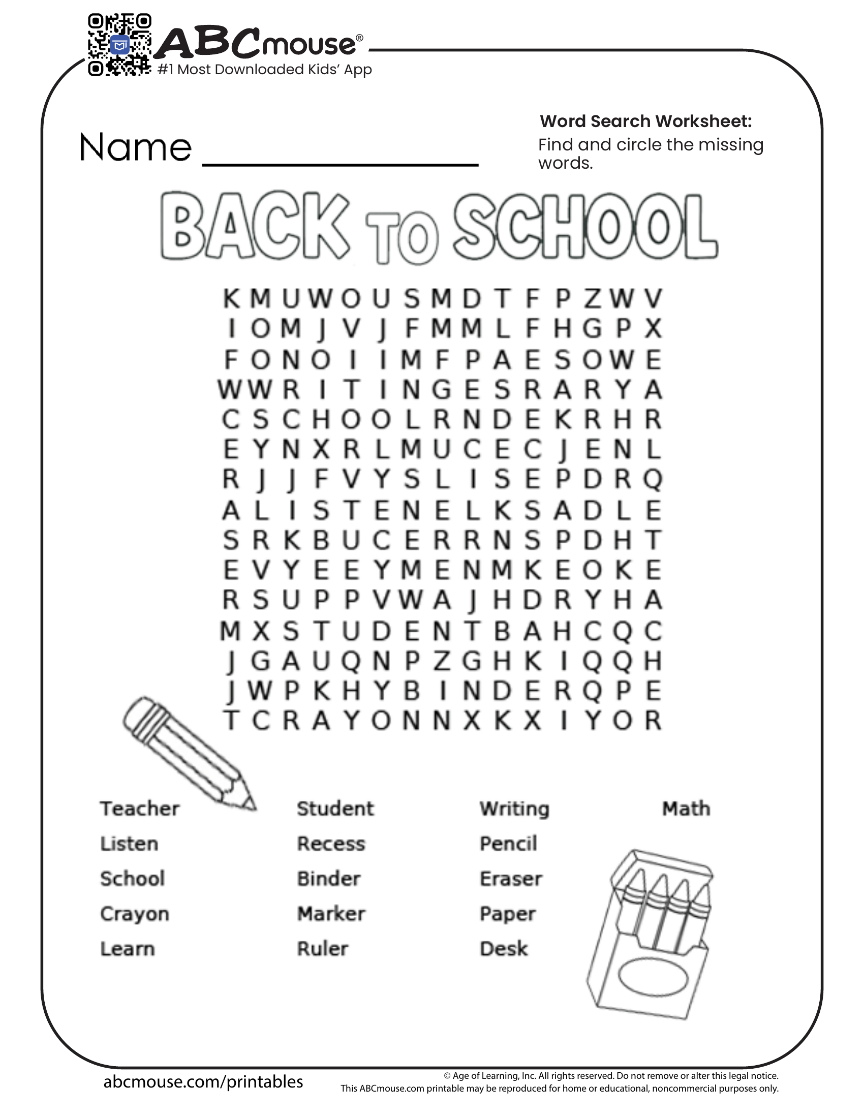 Back To School Worksheets For Kids ABCmouse Back To School Worksheets For Kids ABCmouse