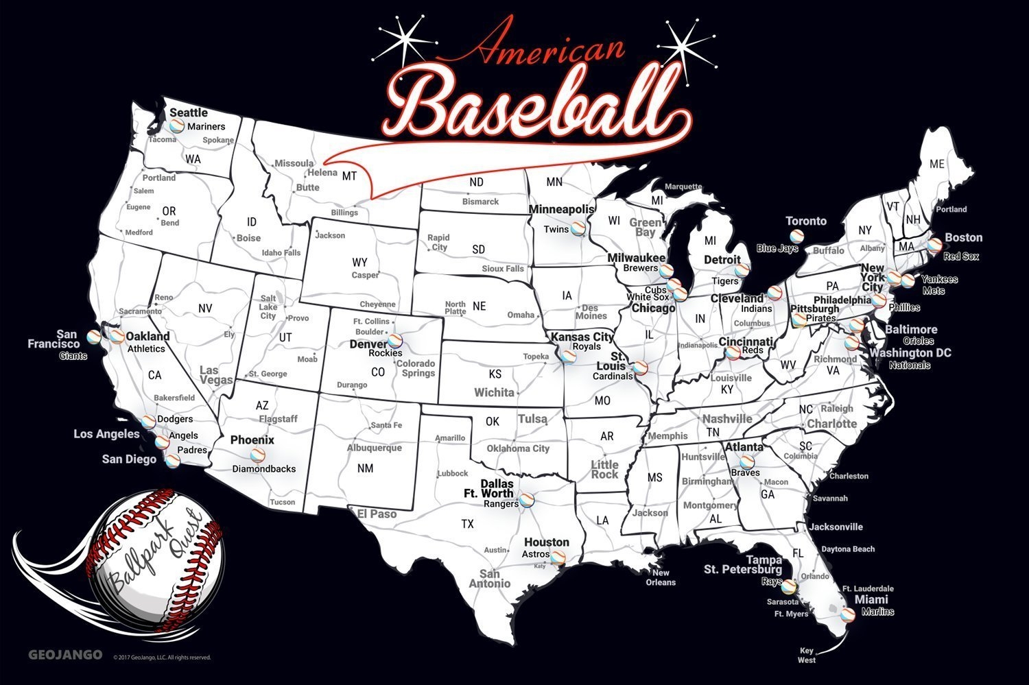 Baseball Stadium Map Sports Gift For Baseball Fans Desertcart Tunisia