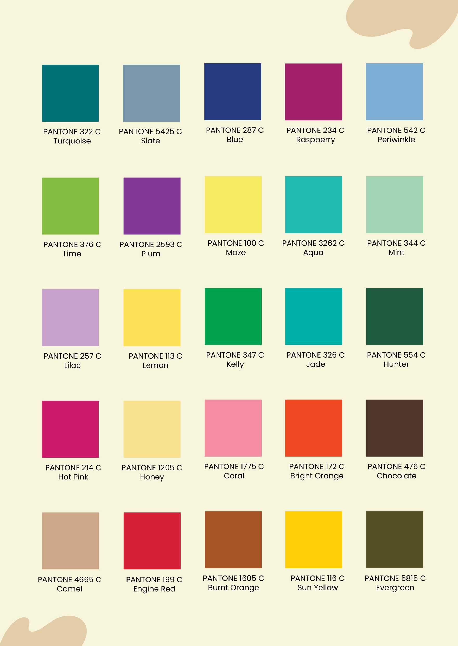 Basic Pantone Color Chart In Illustrator PDF Download Basic Pantone Color Chart In Illustrator PDF Download