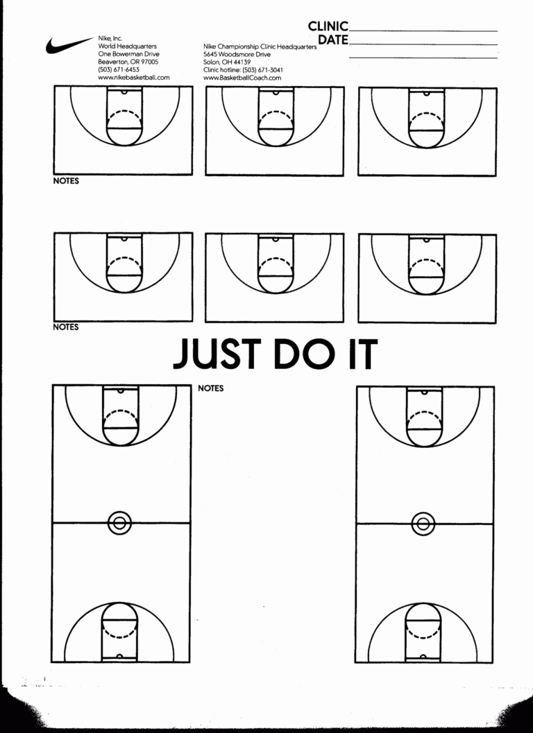 Basketball Play Sheet Printable
