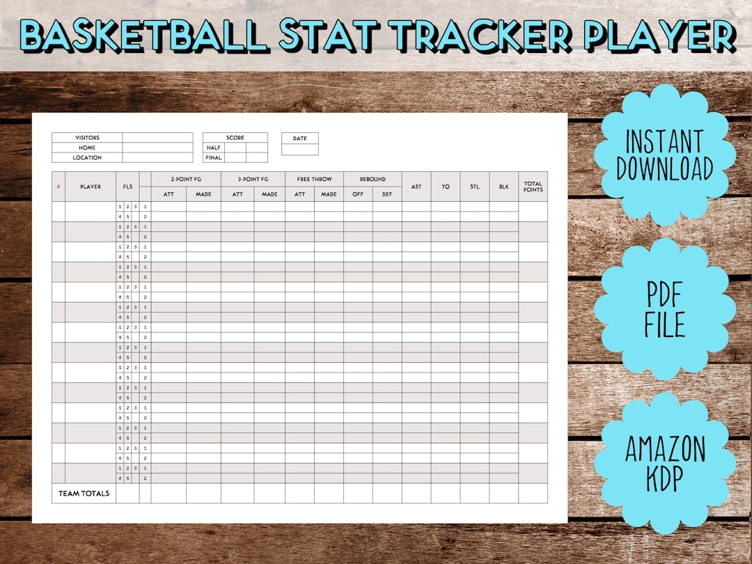 Basketball Score Sheet Basketball Stat Tracker Player Score Card Instant Download Printable Perfect For Coaches Amazon KDP Etsy