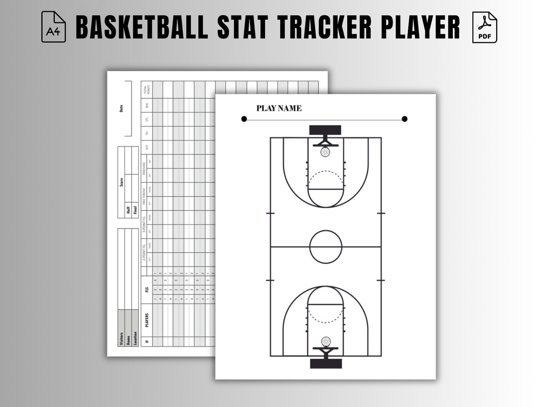 Basketball Stat Tracker Player Basketball Score Card Printable Basketball Score Tracker Vertical Layout Single sided Basketball Stat Etsy