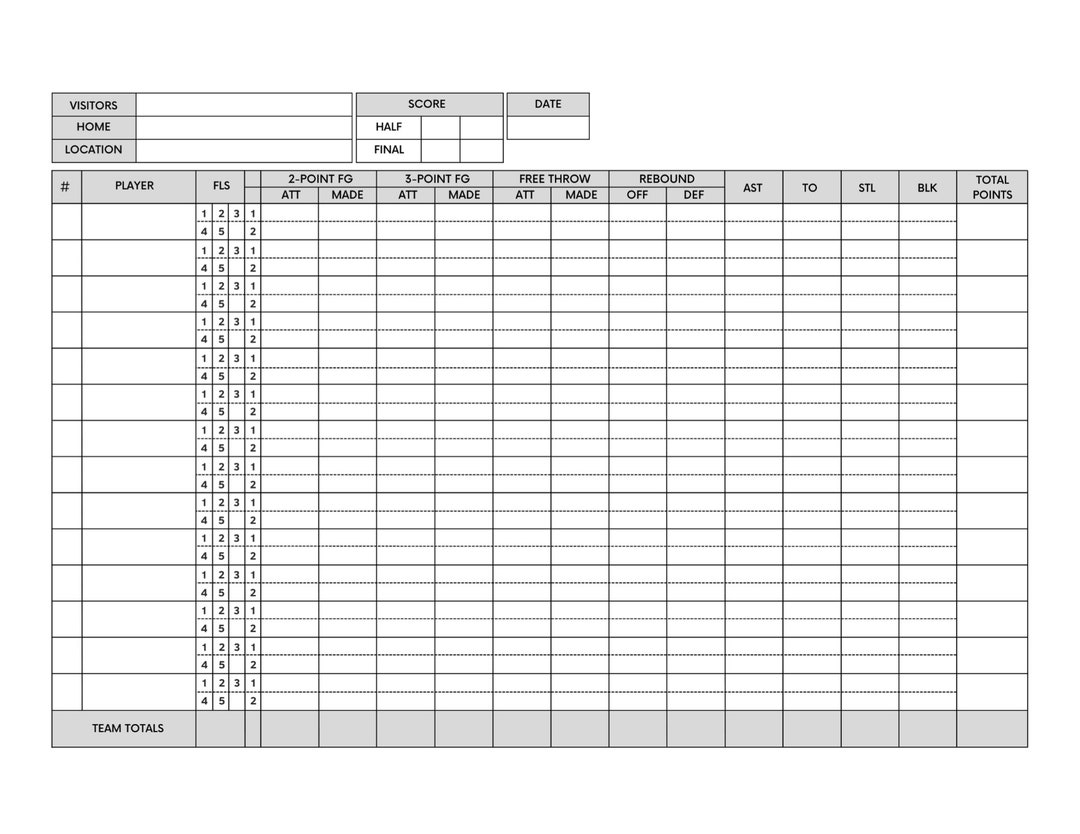 Basketball Statistic Score Sheet Basketball SVG Etsy Basketball Statistic Score Sheet Basketball SVG Etsy