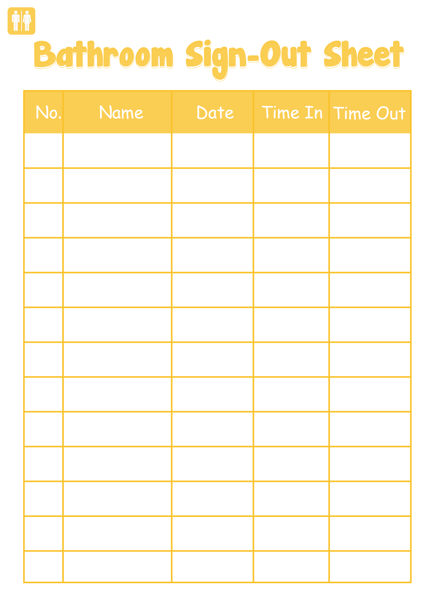 Bathroom Sign Out Sheet 10 Free PDF Printables Printablee