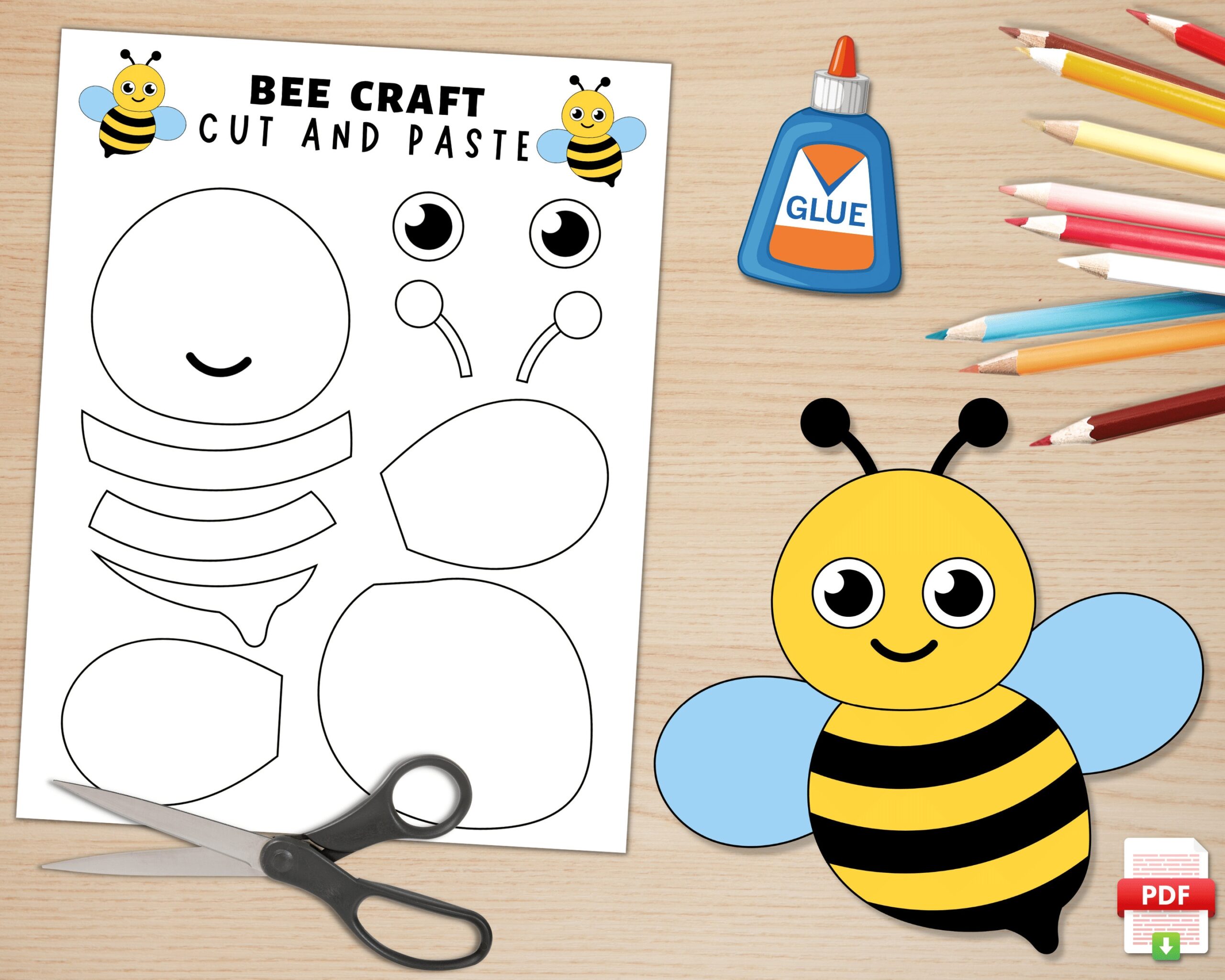 Free Printable Printable Bee Craft Template