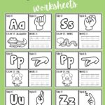 Beginner American Sign Language Worksheets Kids Activity Zone