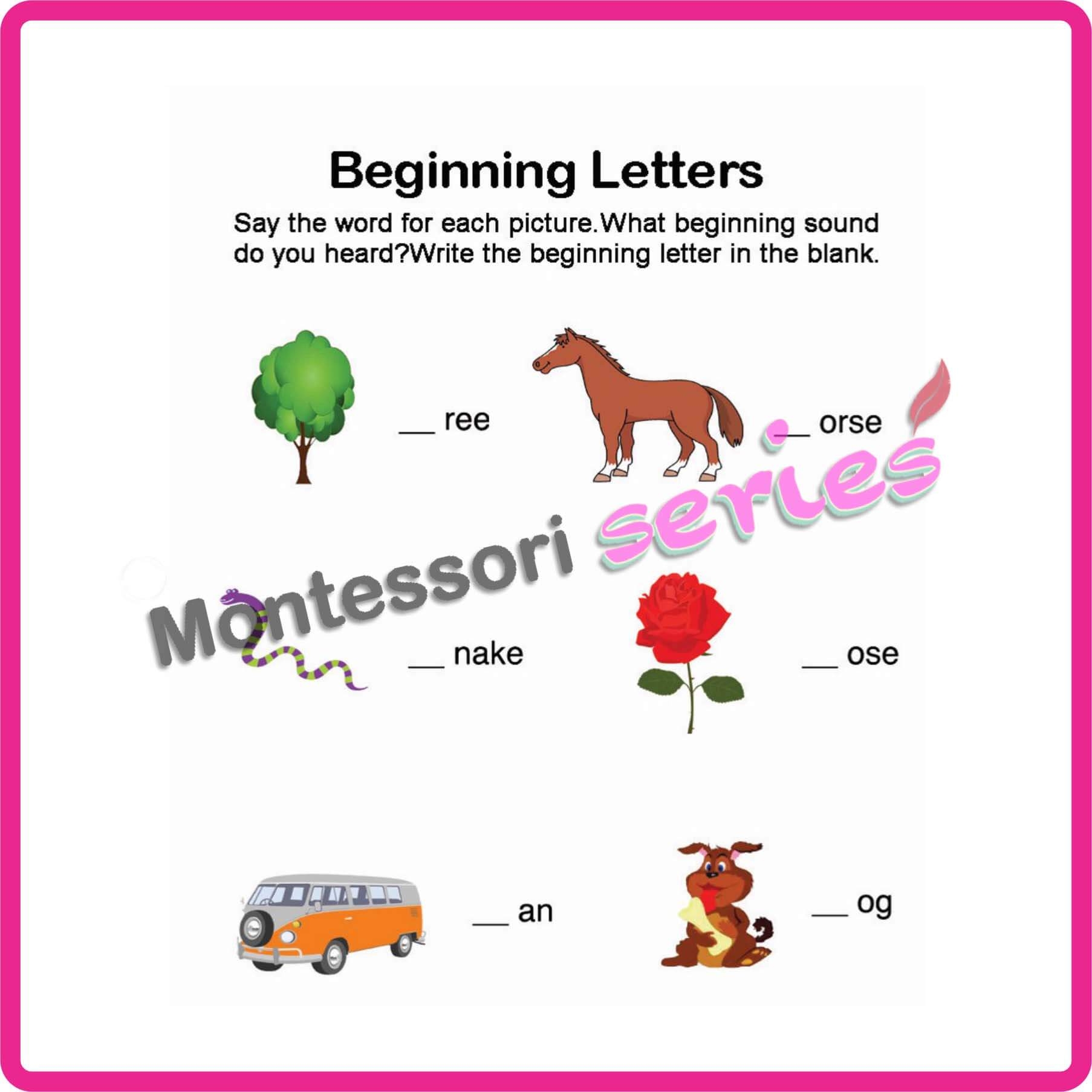 Beginning Consonants English Worksheets For 1st Grade Printable Worksheets Montessoriseries