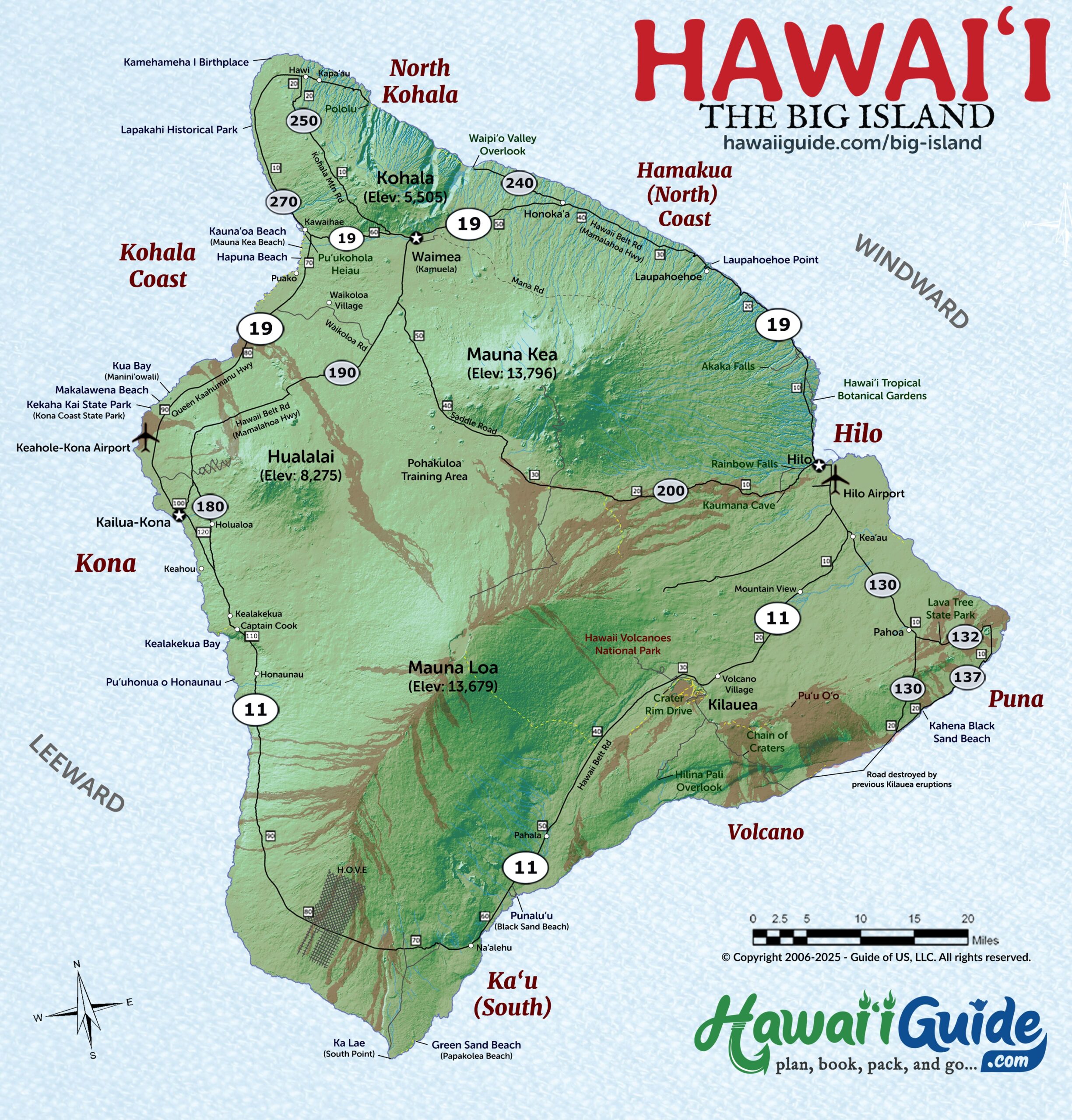 Big Island Hawaii Maps With Printable Road Map