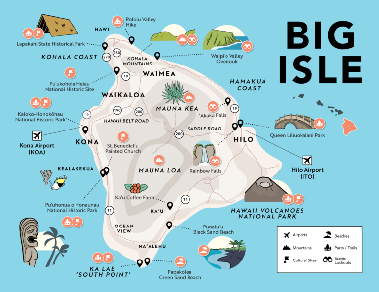 Big Island Maps With Top Spots U0026 Scenic Drives