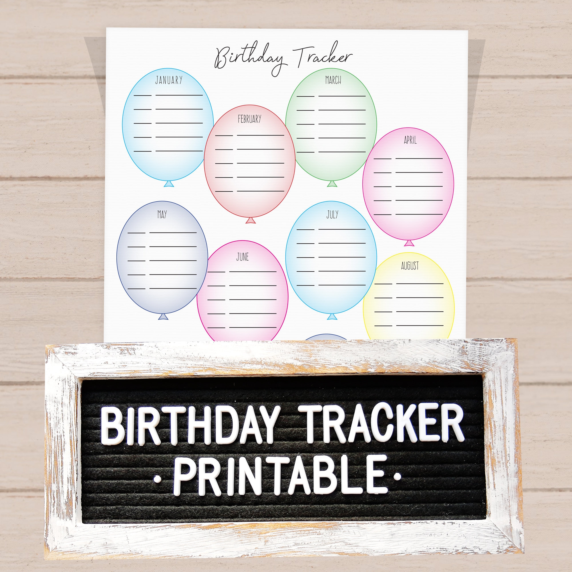 Birthday Planner Birthday Calendar Birthday Tracker Monthly Printable Printable List Planner List Birthday List Monthly List Etsy