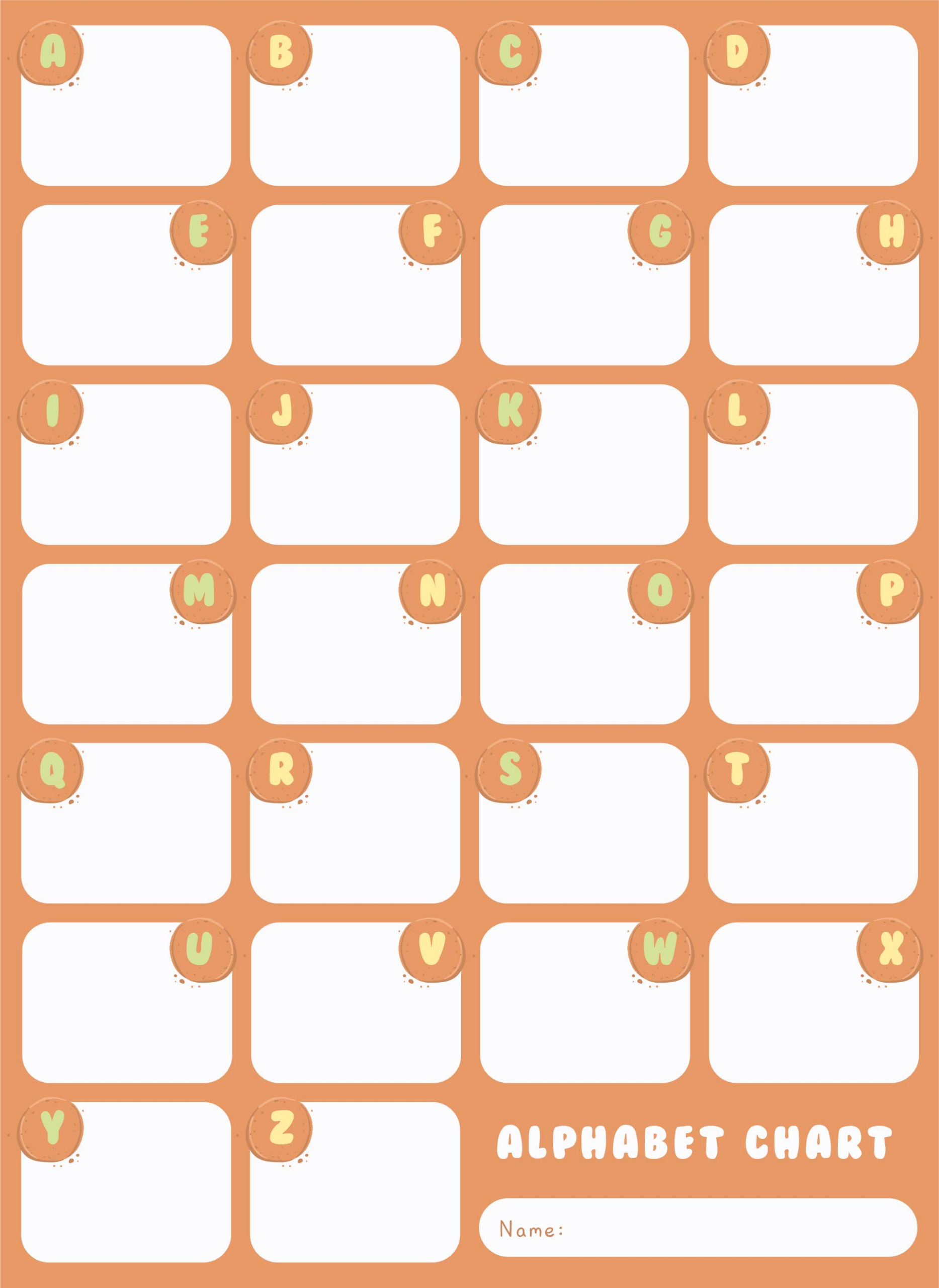 Printable Blank Alphabet Chart Printable Blank Alphabet Chart