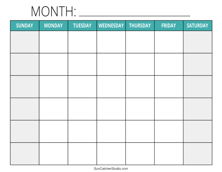 Blank Calendar Templates Free Printable Pages Free Printables 