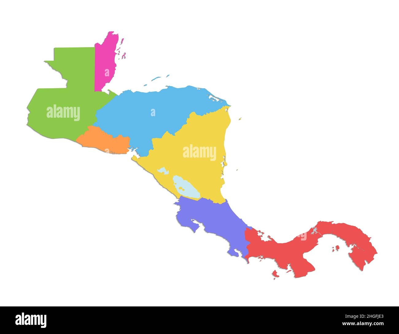Blank Colorful Central America Map Hi res Stock Photography And 