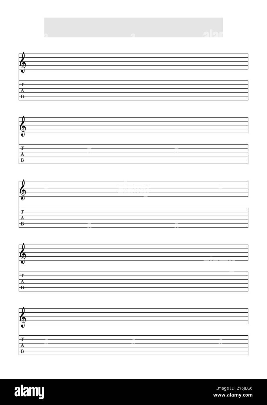 Blank Guitar 9 Strings Tablature Sheet Template To Write Music For Extended Range For Metal And Hardcore Guitarist A4 Format In Portrait Mode Stock Photo Alamy