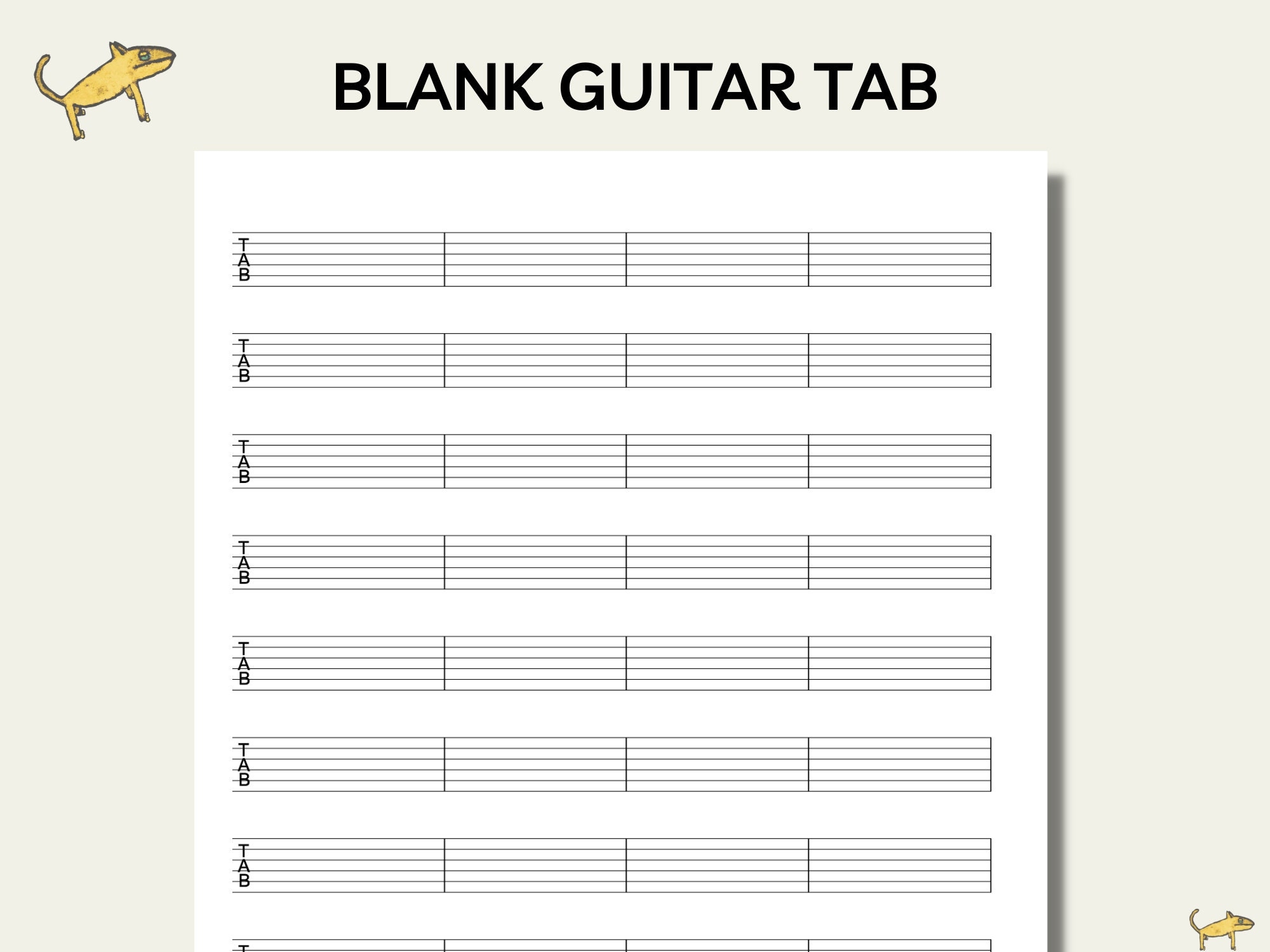 Free Printable Guitar Tab Sheets