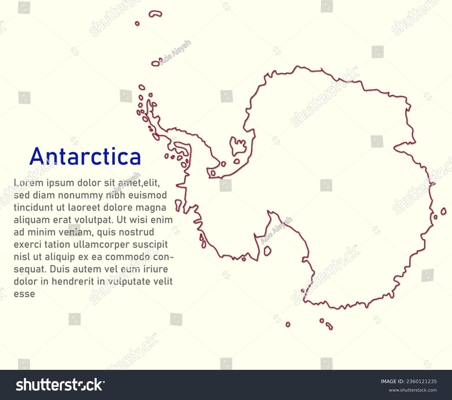 Blank Map Antarctica Printable Outline Map Stock Illustration 2360121235 Shutterstock