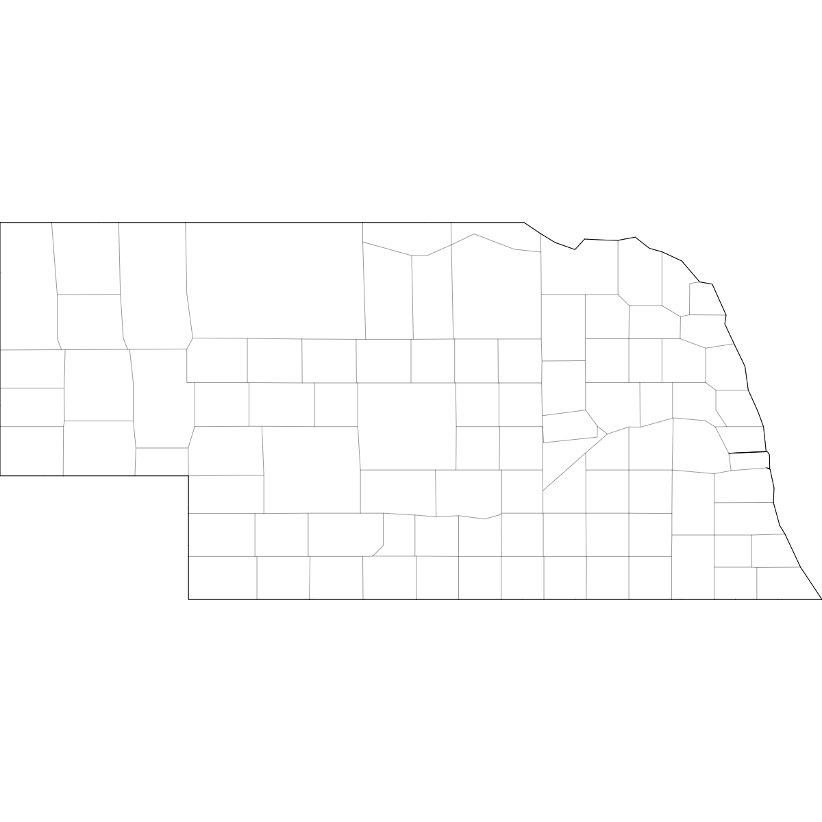 Blank Map Of Nebraska Counties Free Download Ultimaps