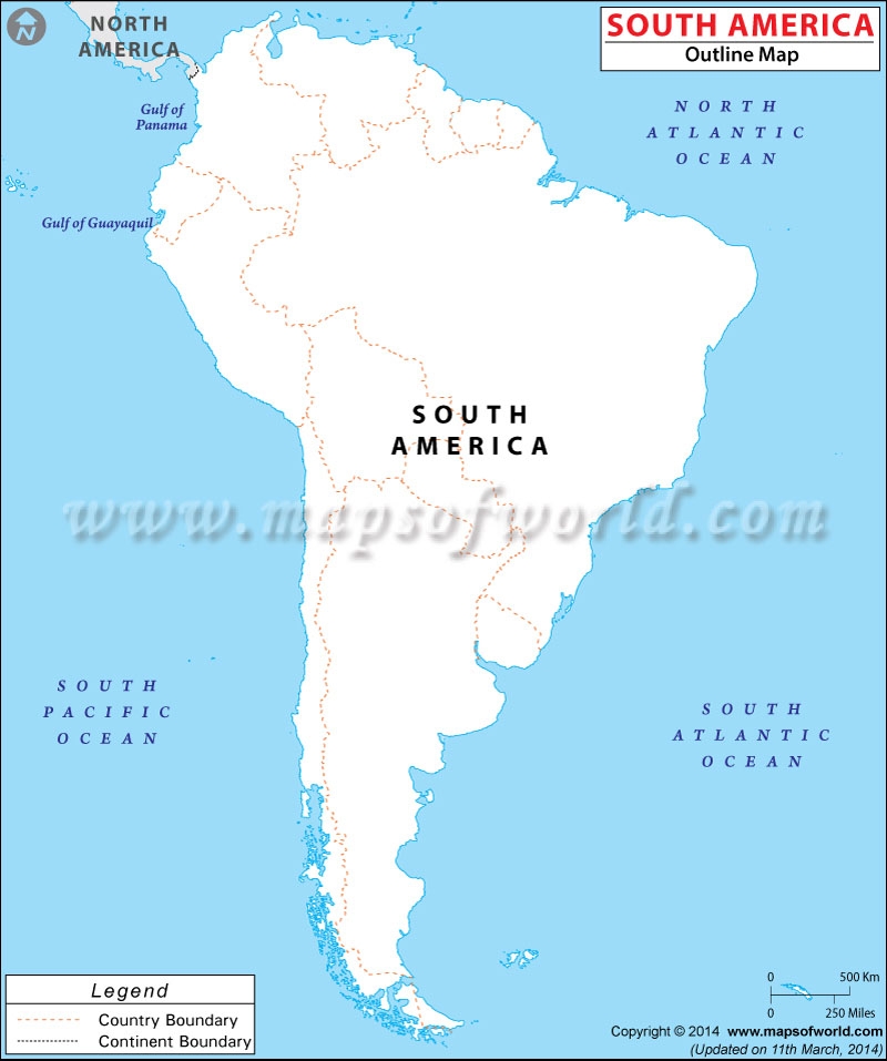 Blank Printable South America Map