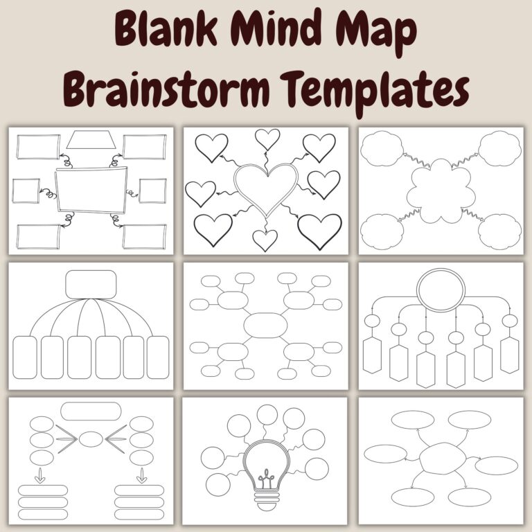 Blank Mind Map Brainstorming Templates Mind Map Layouts Graphic 