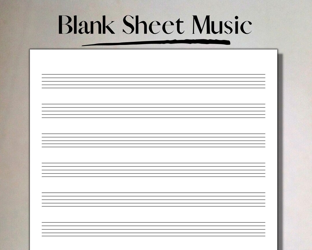 Blank Sheet Music 10 Stave Manuscript Paper printable PDF Etsy