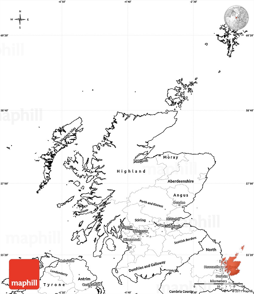 Blank Simple Map Of Scotland Worksheets Library