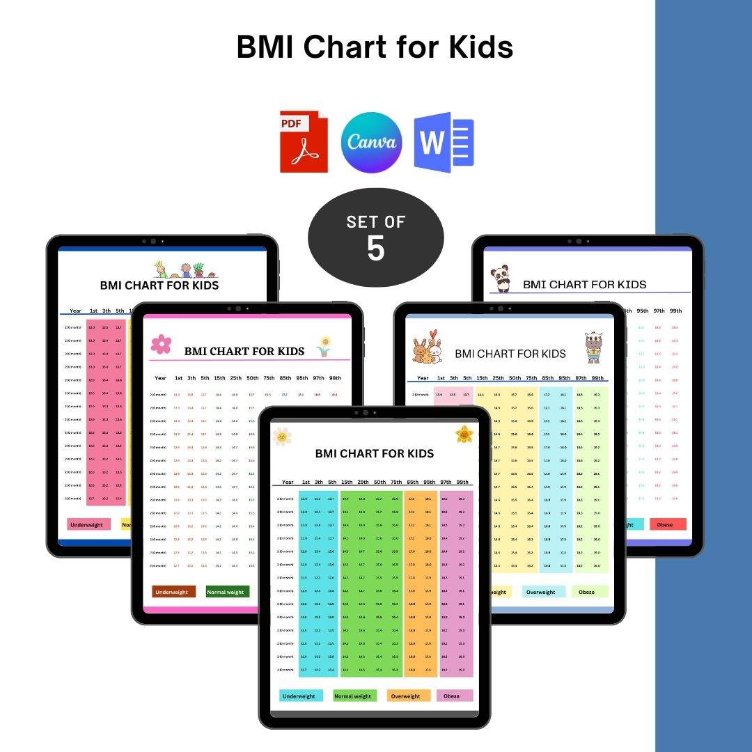 BMI Chart For Kids Printable Template PDF Word Editable BMI Chart For Kids Printable Template PDF Word Editable