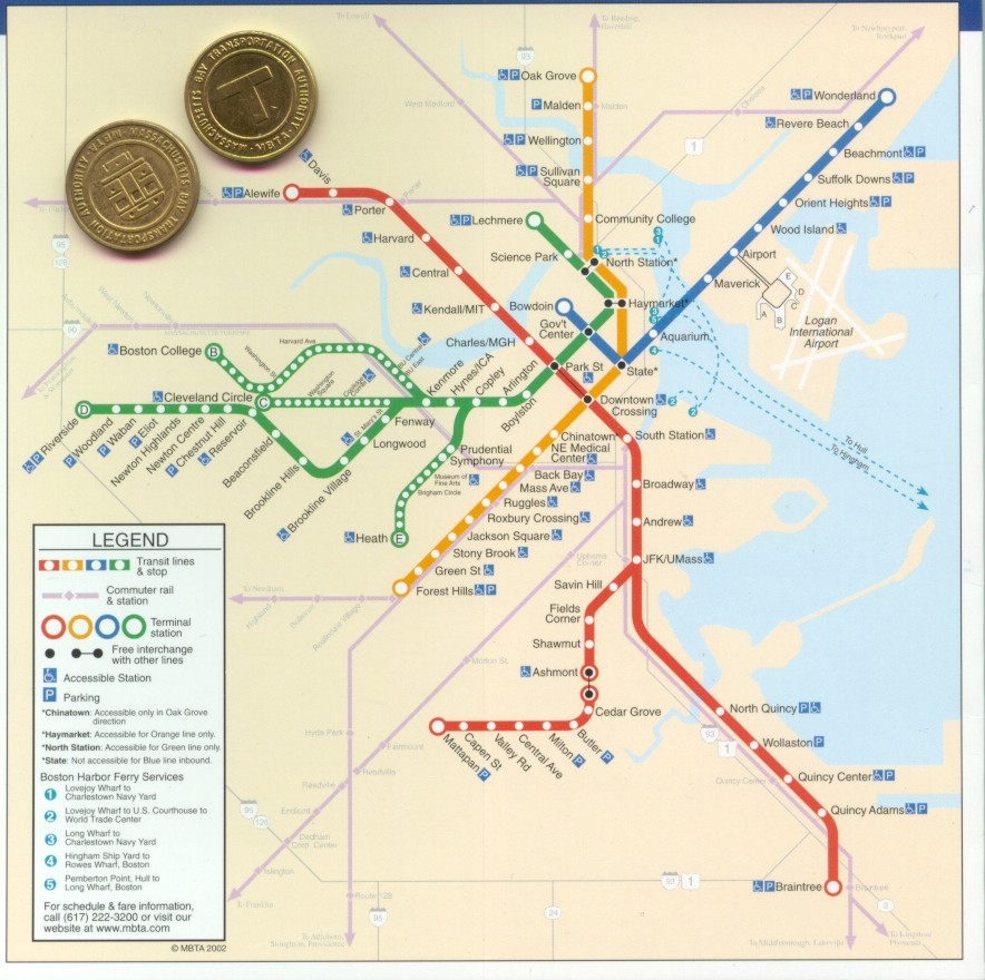 Boston T Map Boston T Map