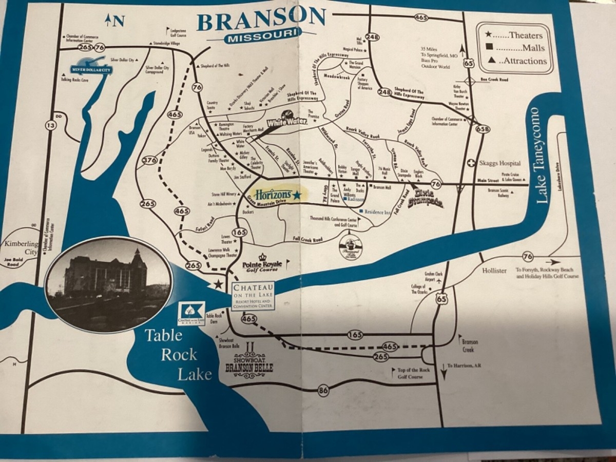 Branson Missouri Hotel Resort Chateau Map Brochure Guide E10 EBay