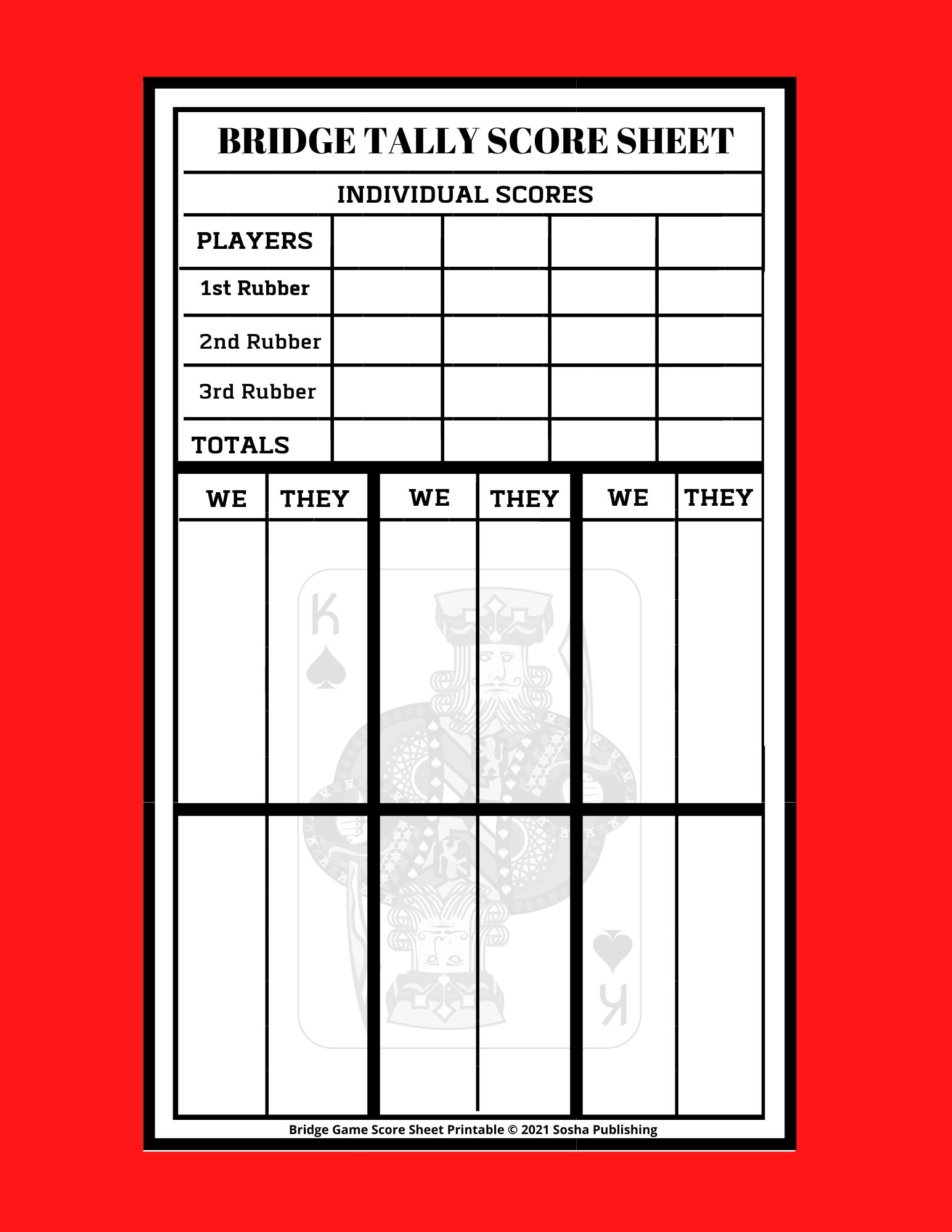 Deer Scoring Sheet Printable
