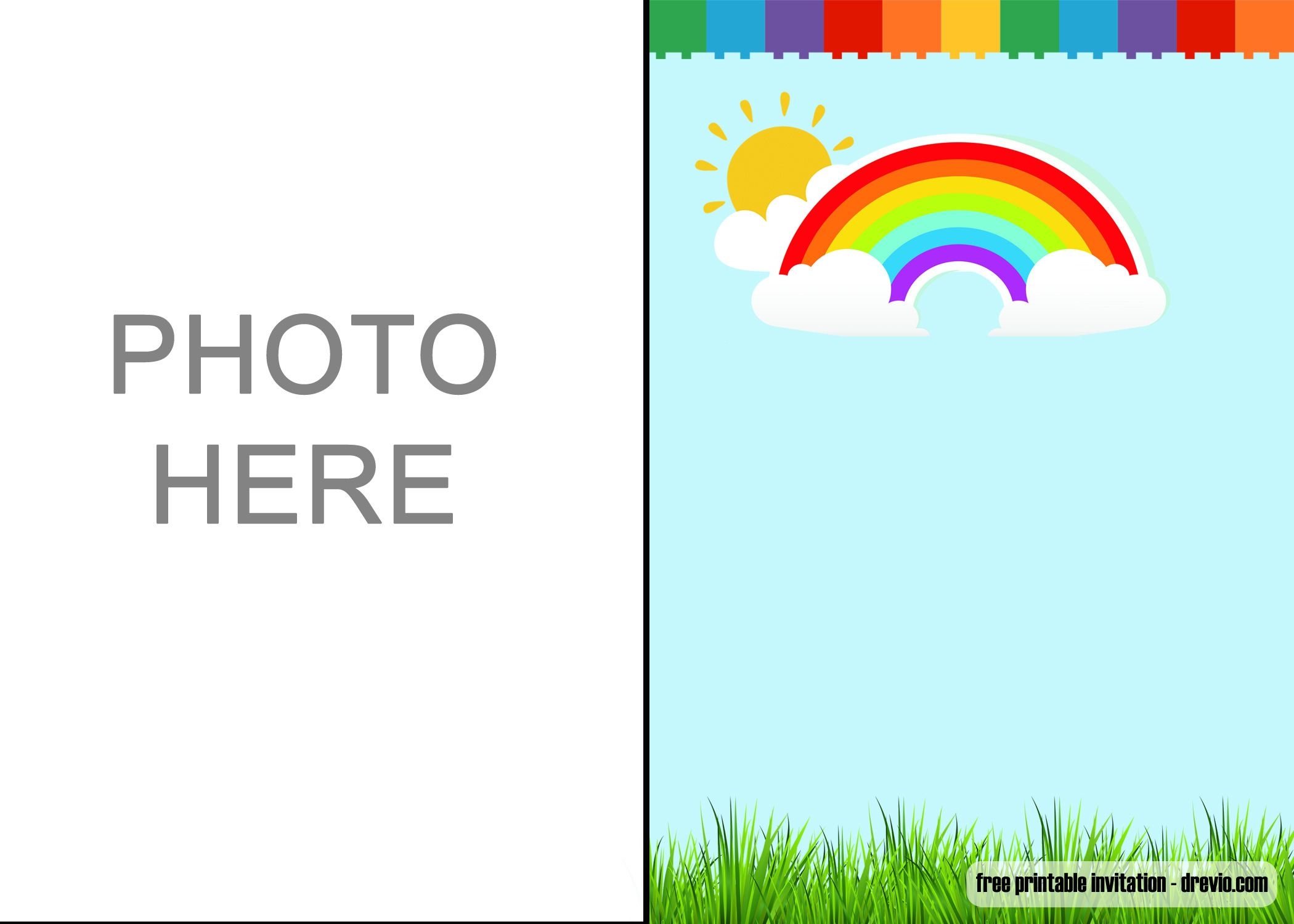 Free Printable Rainbow Invitation Template