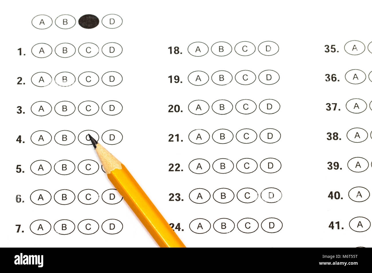 Bubble Answer Sheet Hi res Stock Photography And Images Page 2 Alamy