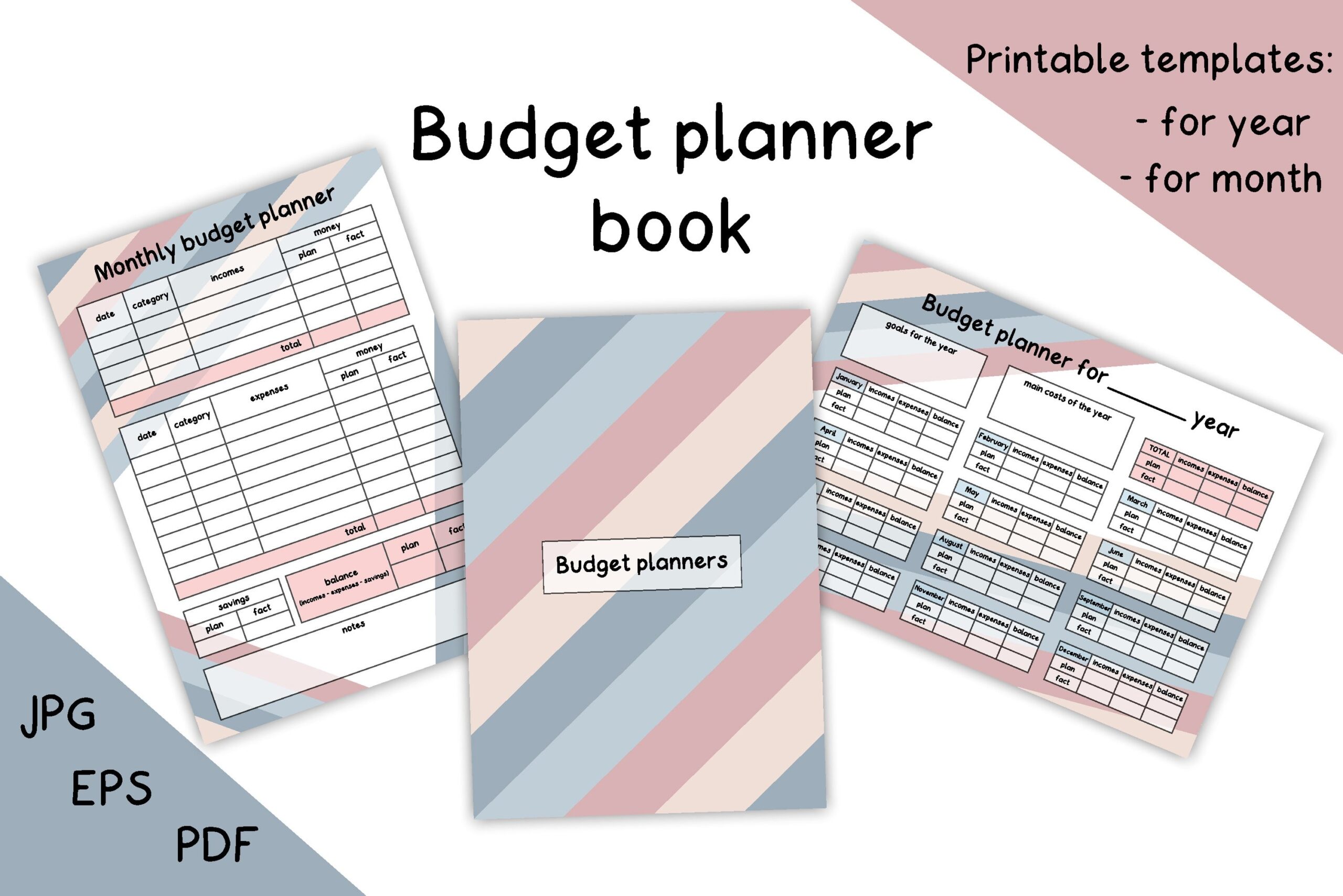 Budget Planner Book Template A4 PDF Printable Year Month