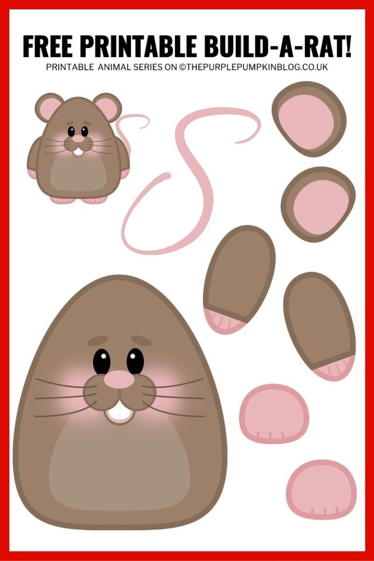 Build A Rat Free Printable Paper Rat Template Chinese New Year Craft 
